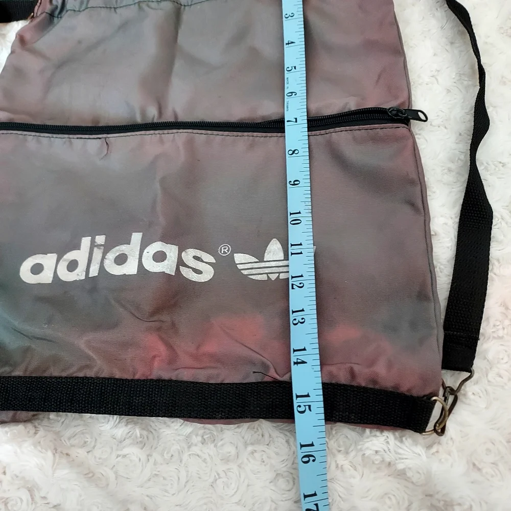 Adidas Trefoil sturdy thick gauge gray mini Drawstring tote bag backpack Hiking